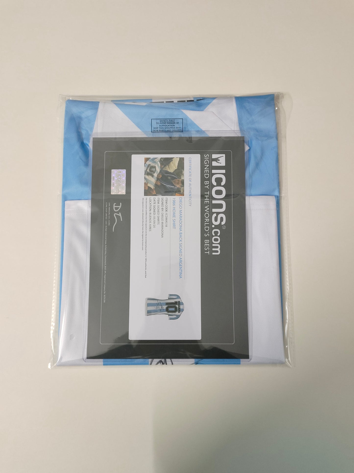 Maradona Argentina Temporada 1986 Camiseta Local Autografiada Icons coa