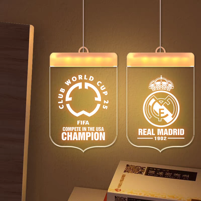 Soccer Merchandise Real Madrid, Inter Milan, Barcelona LED Wall Night Light