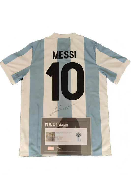 Messi 22/23 Argentina Home Autographed Jersey Icons coa