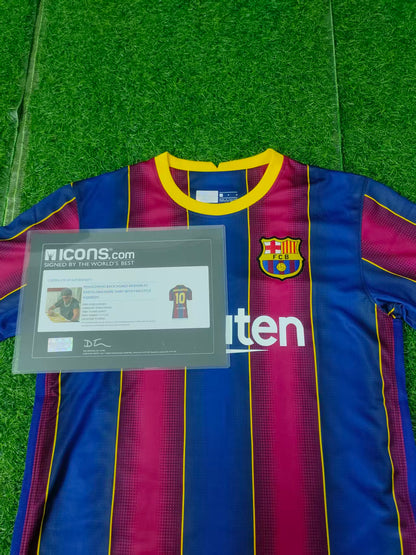 Ronaldinho Barcelona Home fan style Autograph Jersey Icons coa