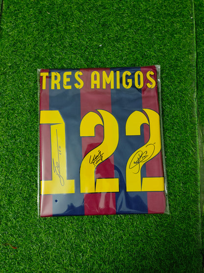 Messi, Suárez, and Neymar Home Autograph Jersey Icons coa