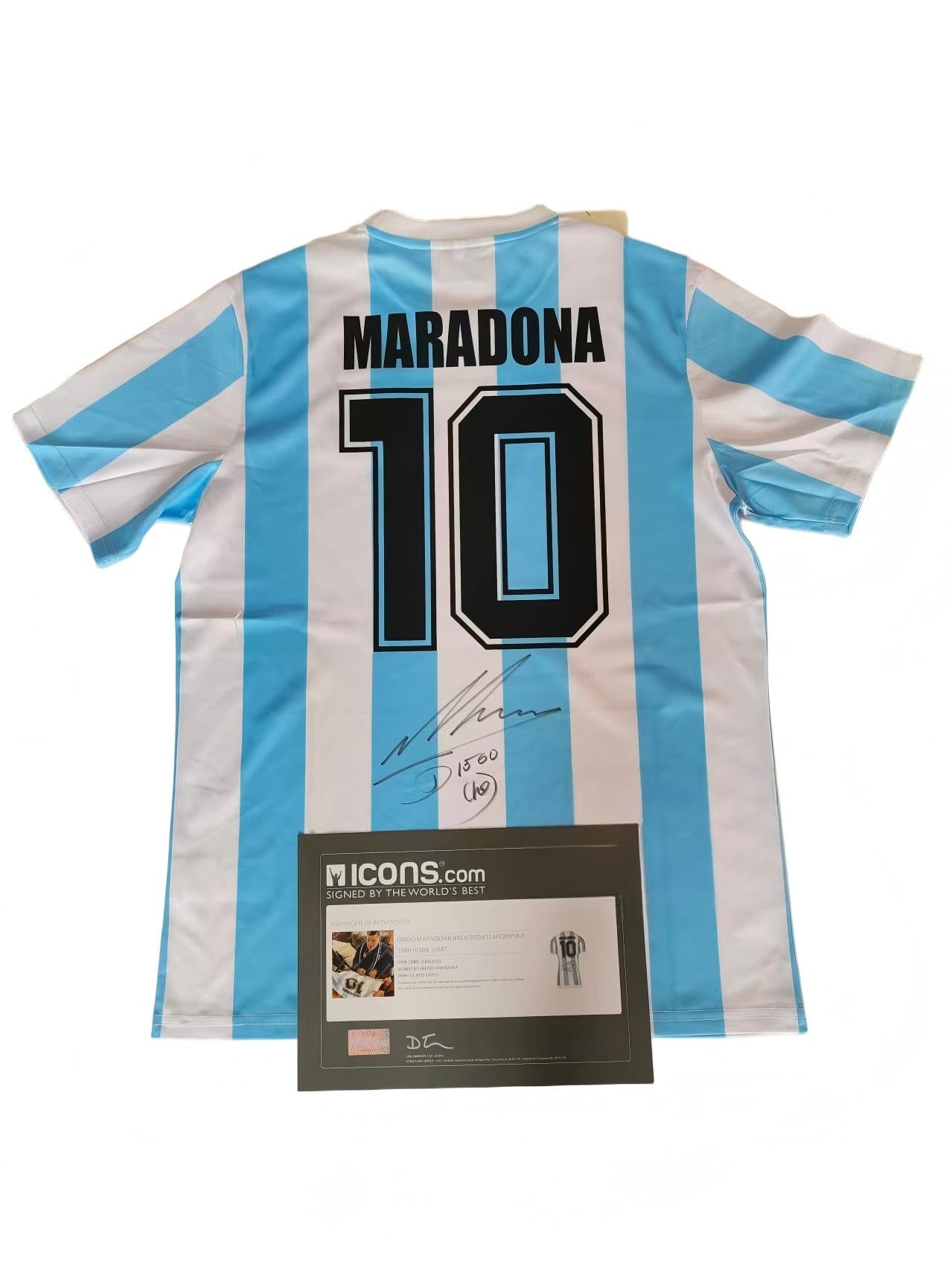 Maradona Argentina Temporada 1986 Camiseta Local Autografiada Icons coa