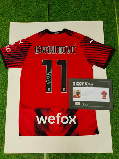 Zlatan Ibrahimović AC Milan 23/24 Season Home Autograph Jersey Icons coa