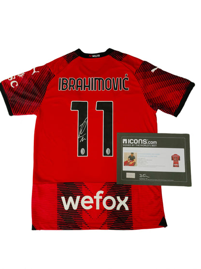 Zlatan Ibrahimović AC Milan 23/24 Season Home Autograph Jersey Icons coa