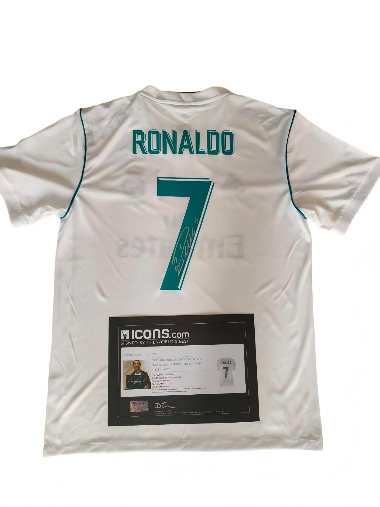Cristiano Ronaldo Real Madrid 17/18 Season Home Autograph Jersey Icons coa