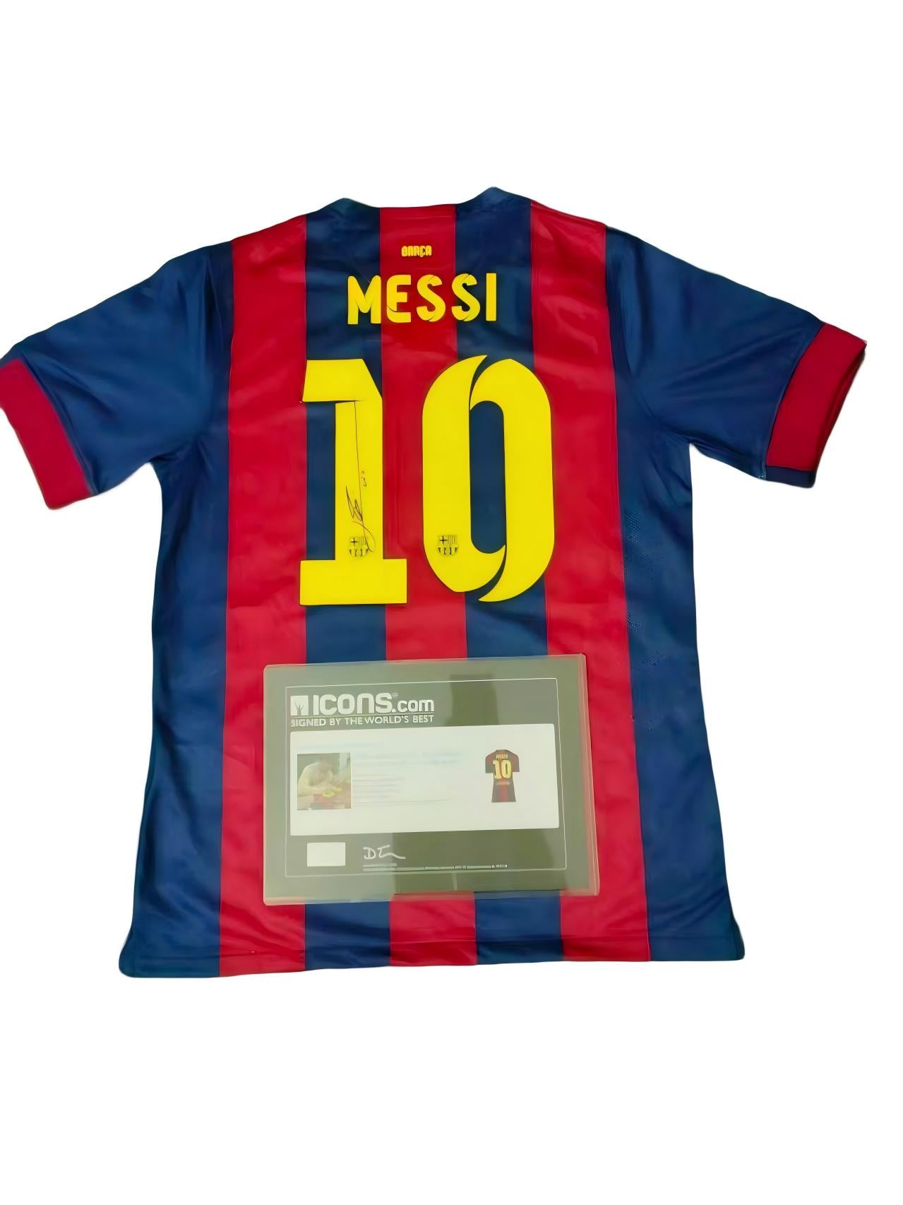 Messi 14/15 Barcelona Autographed Jersey Icons coa