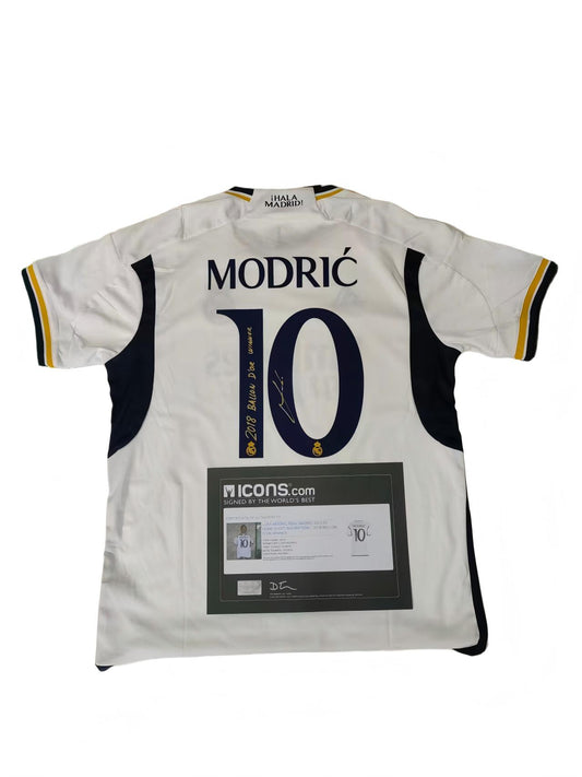 Luka Modrić Real Madrid Temporada 23/24 Camiseta Local Autografiada Icons coa
