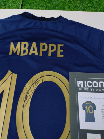 Kylian Mbappé Qatar Temporada 22/23 Camiseta Local Autografiada Icons coa
