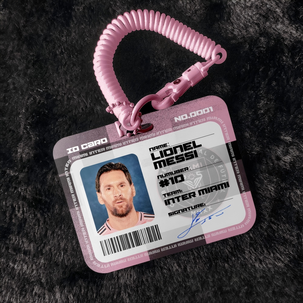 Messi, Cristiano Ronaldo, yamal, Mbappé Card holders for student IDs, transit cards, and employee ID cards