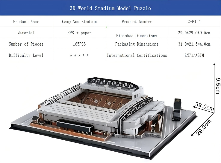 3D Stadium Model Kits: Real Madrid, Barcelona, and Juventus Home Stadiums
