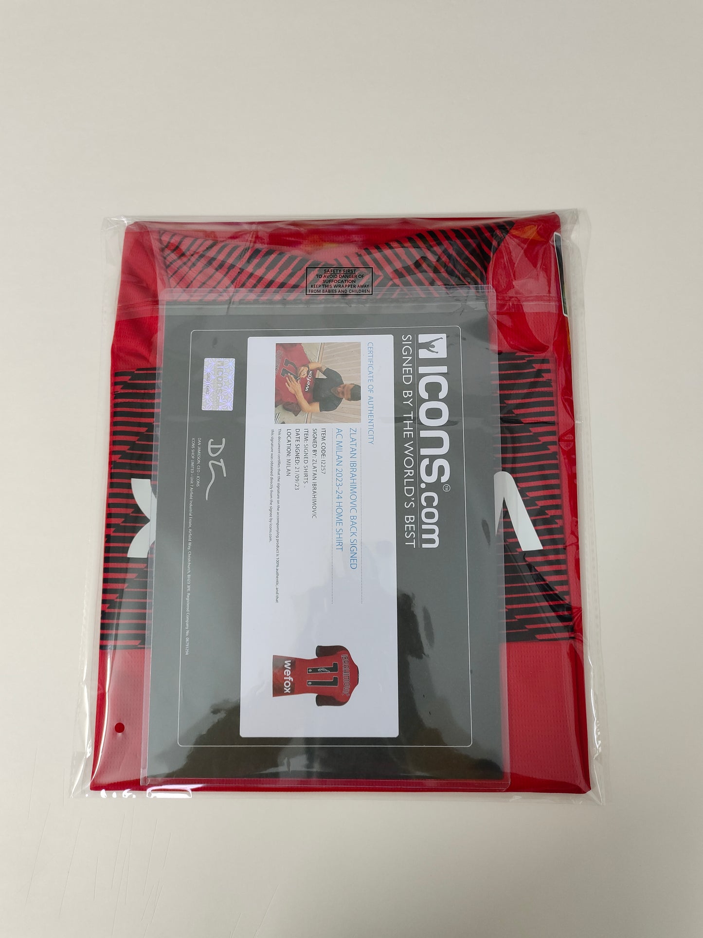 Zlatan Ibrahimović AC Milan 23/24 Season Home Autograph Jersey Icons coa