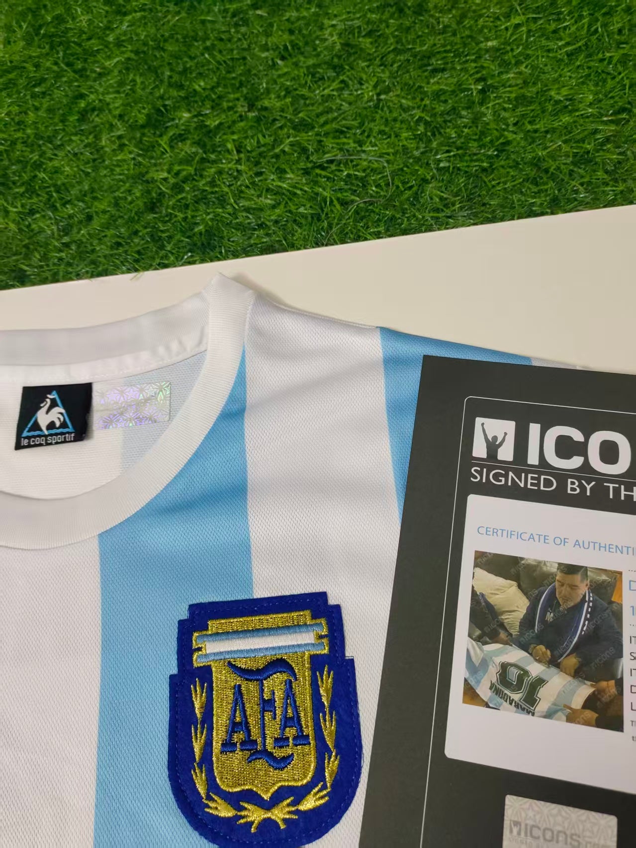 Maradona Argentina Temporada 1986 Camiseta Local Autografiada Icons coa