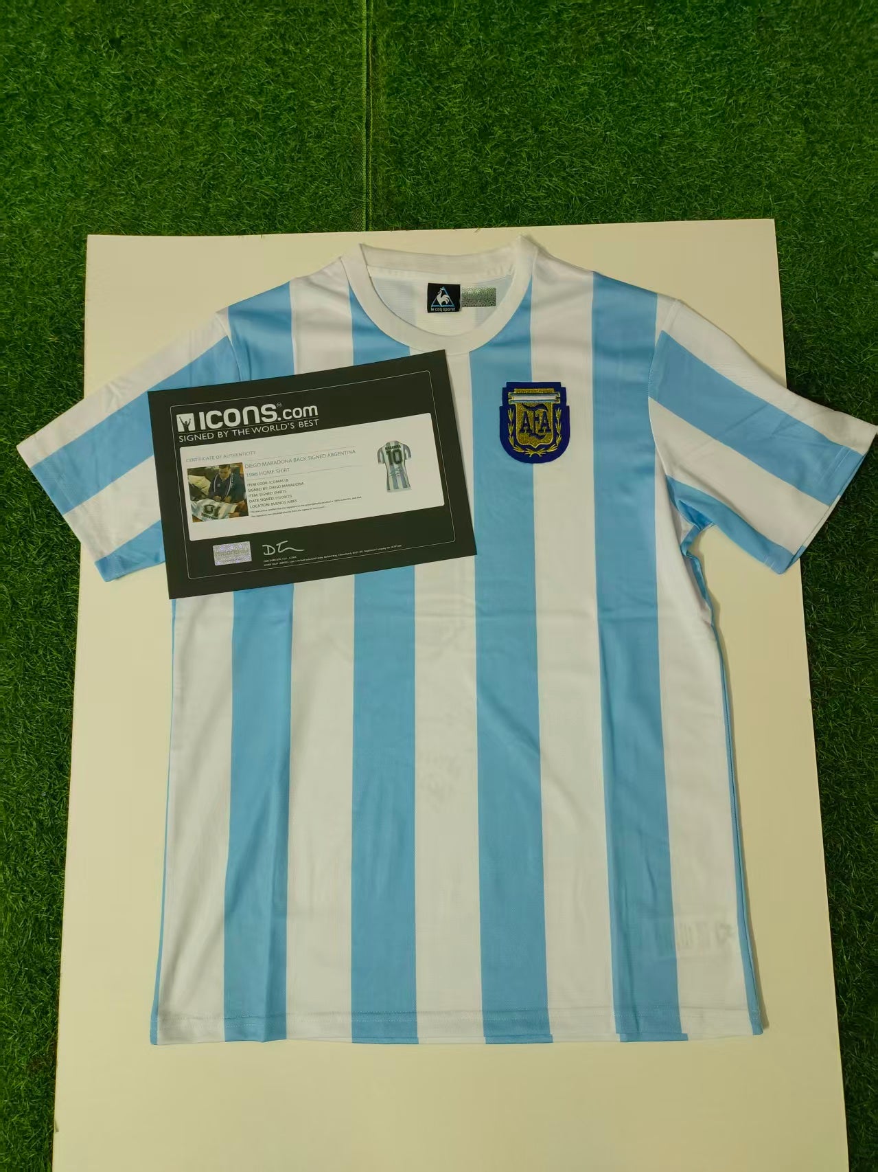 Maradona Argentina Temporada 1986 Camiseta Local Autografiada Icons coa