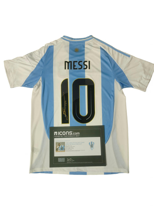 Camiseta autografiada de Lionel Messi Argentina Temporada 24/25 Local icons coa