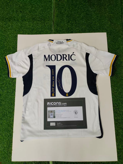Luka Modrić Real Madrid Temporada 23/24 Camiseta Local Autografiada Icons coa