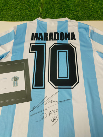 Maradona Argentina Temporada 1986 Camiseta Local Autografiada Icons coa