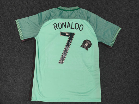 Cristiano Ronaldo Real Madrid 17/18 Season Away Autograph Jersey coa