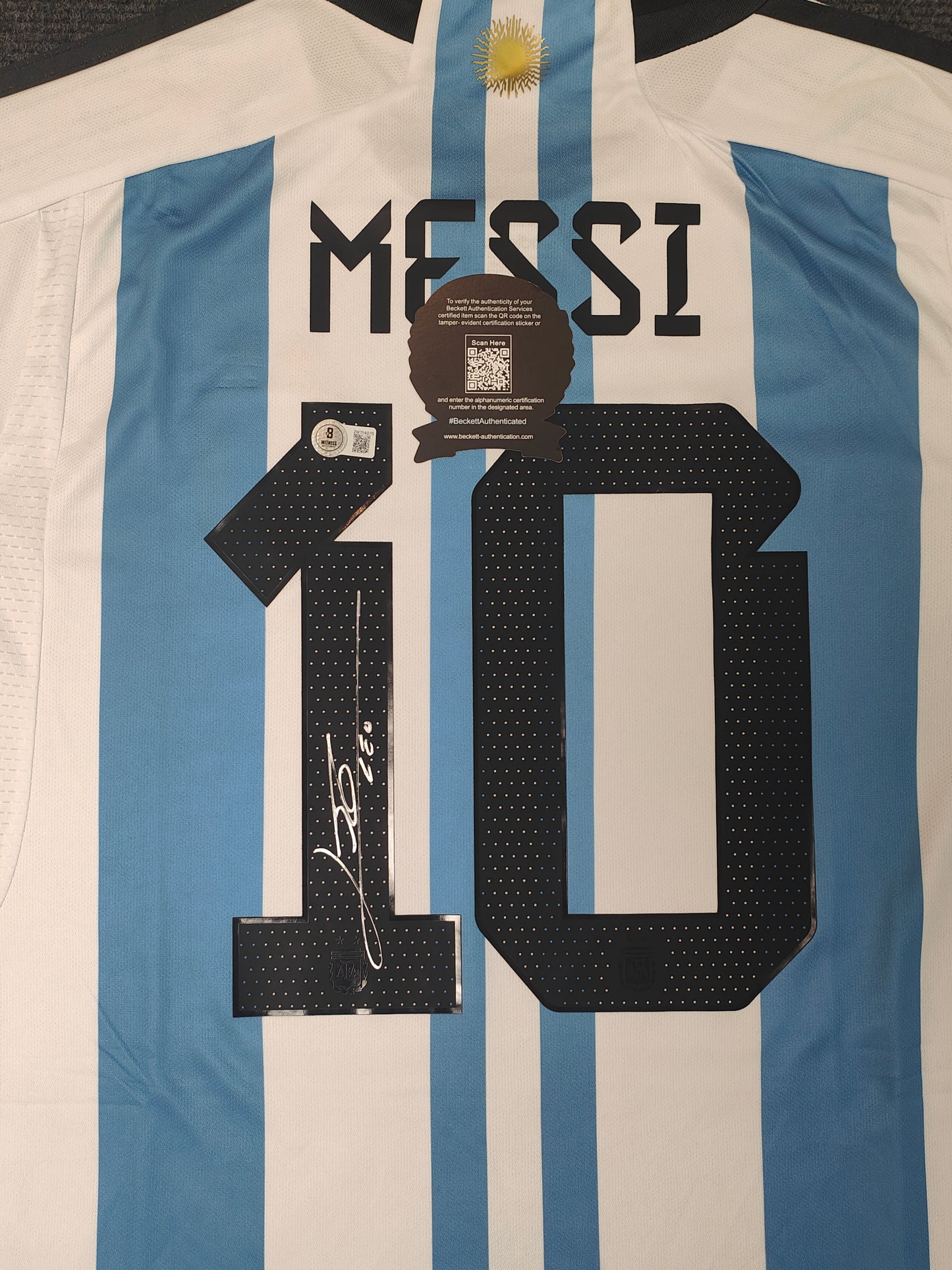 Messi Argentina 22/23 Season Home Autograph Jersey coa