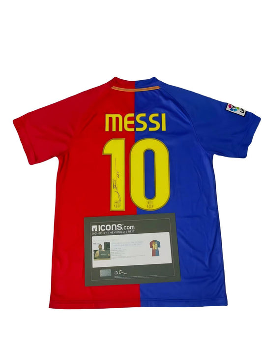 Messi 08/09 Barcelona Autographed Jersey Icons coa