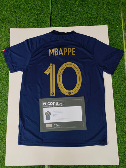 Kylian Mbappé Qatar Temporada 22/23 Camiseta Local Autografiada Icons coa