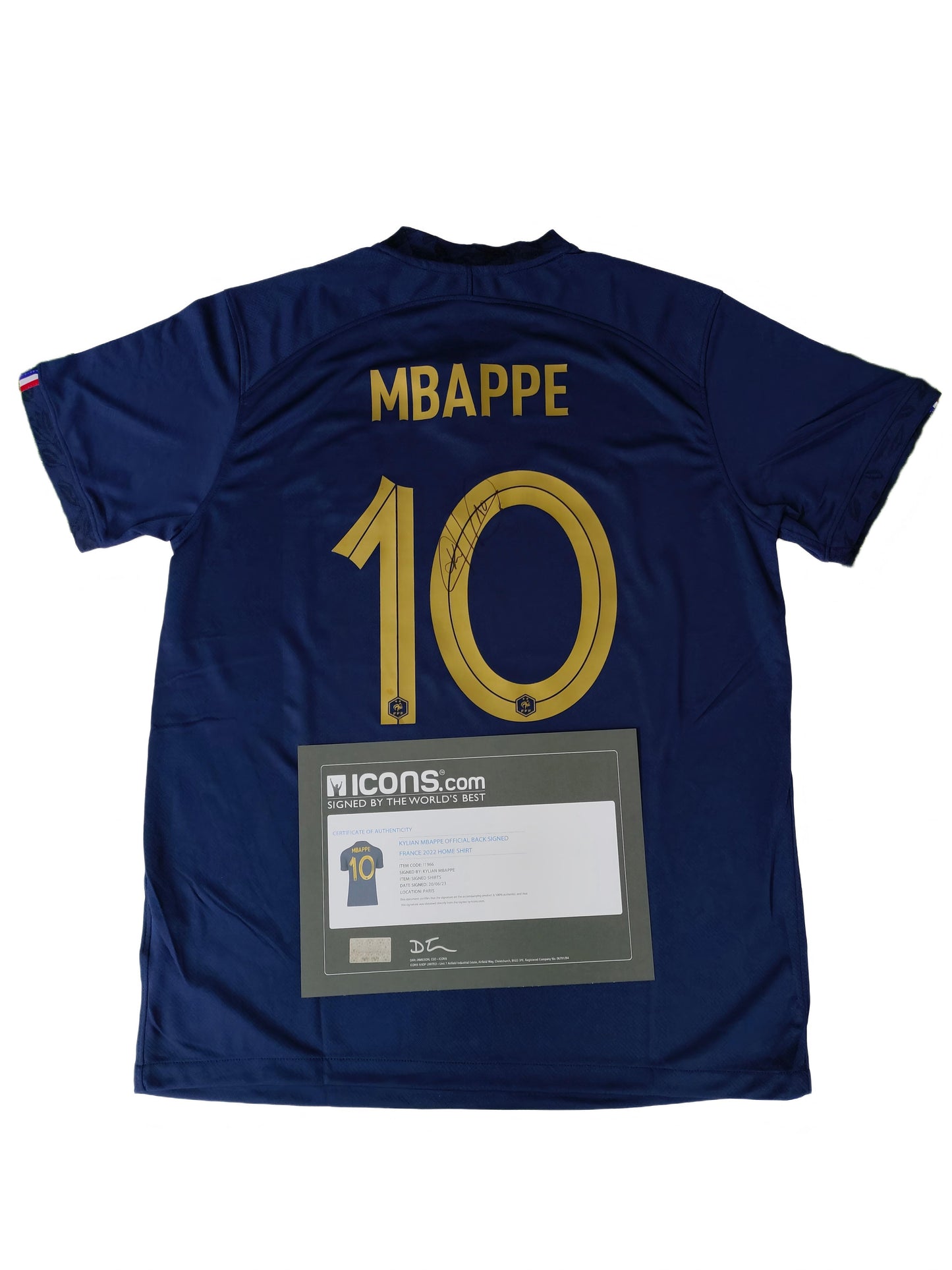 Kylian Mbappé Qatar Temporada 22/23 Camiseta Local Autografiada Icons coa