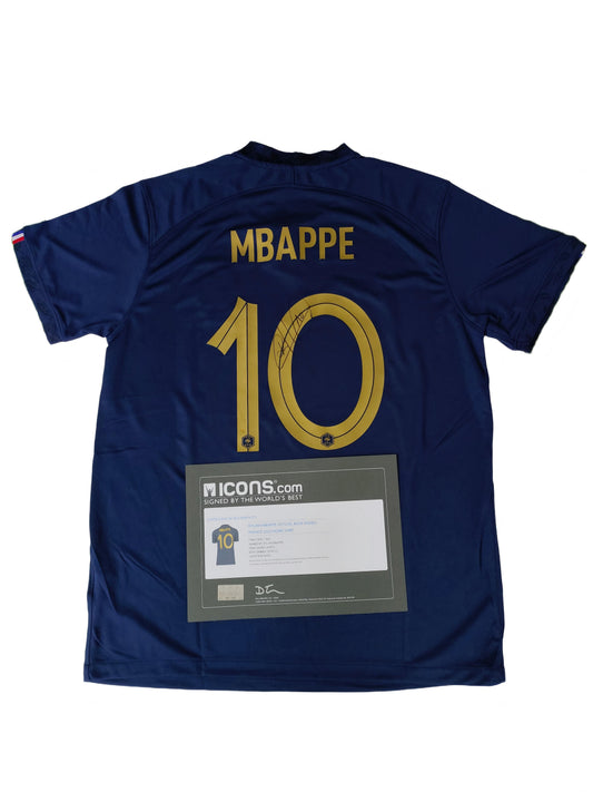 Kylian Mbappé Qatar Temporada 22/23 Camiseta Local Autografiada Icons coa
